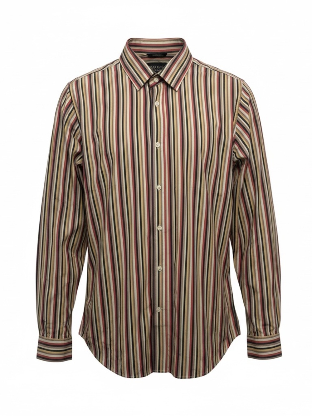 Scotch & Soda Men's Multi-Stripe Button-Up Shirt in Brown, Beige & Olive